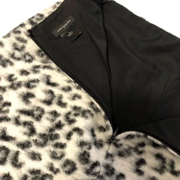 Ann Taylor Wool Leopard Pencil Skirt, Size 4 - Picture 4 of 5